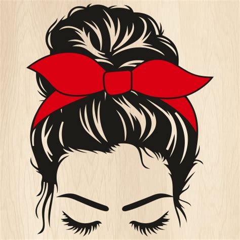 Messy Bun Svg Hair Bun Svg Girl With Lashes Svg Eps Png Etsy Hot Sex Picture