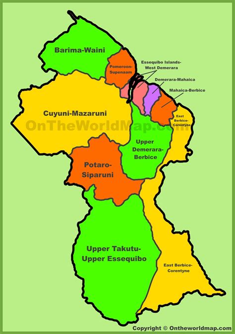 Large Political Map Of Guyana Guyana South America Mapsland Images