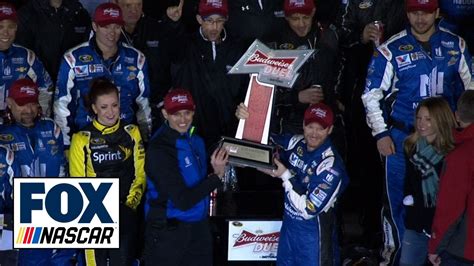 Dale Earnhardt Jr Wins Budweiser Duel 1 2015 NASCAR Sprint Cup YouTube