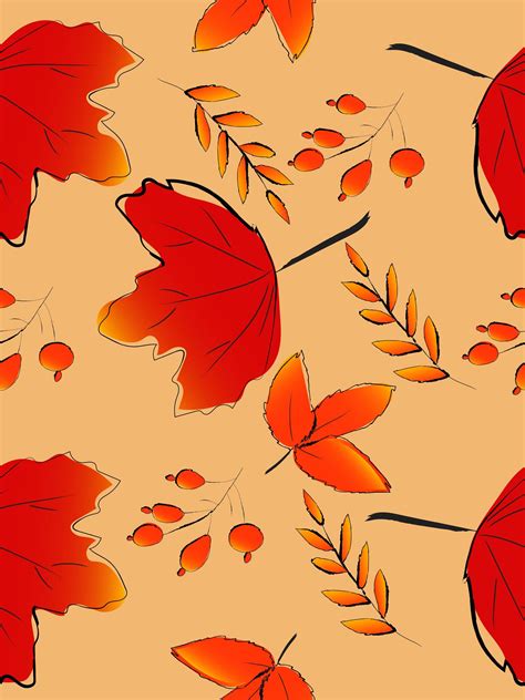 Autumn Leaf Seamless Pattern 1235347 Vector Art At Vecteezy