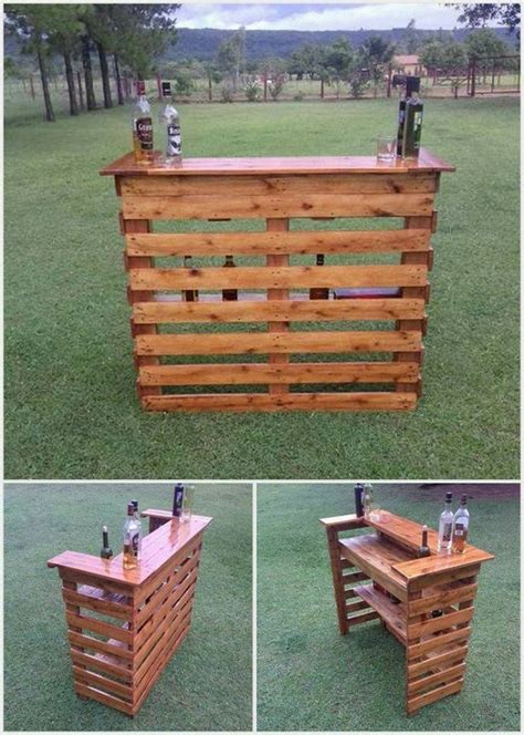 If you have some old fence pickets or pallets to recycle then this design can be done on a cheap. DIY Pallets Garden Bar | Home Design, Garden ...