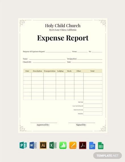 Free Printable Church Financial Forms