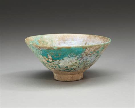Bowl Pottery Turquoise Glaze Diameter 16 Cm Persia 13th Century