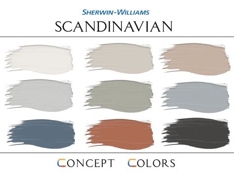 Sherwin Williams Scandinavian Paint Palette Scandinavian Etsy
