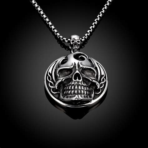 Round Skull Necklace For Men 30 Sale Free Shipping Jewelrify