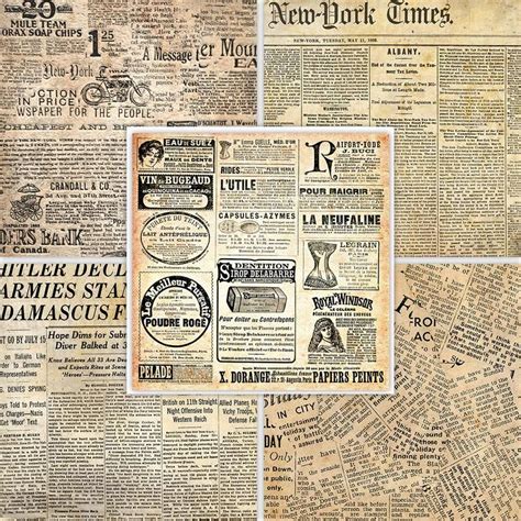 Retro Newspapers Old Grunge News Paper Backgrounds For Digital Etsy