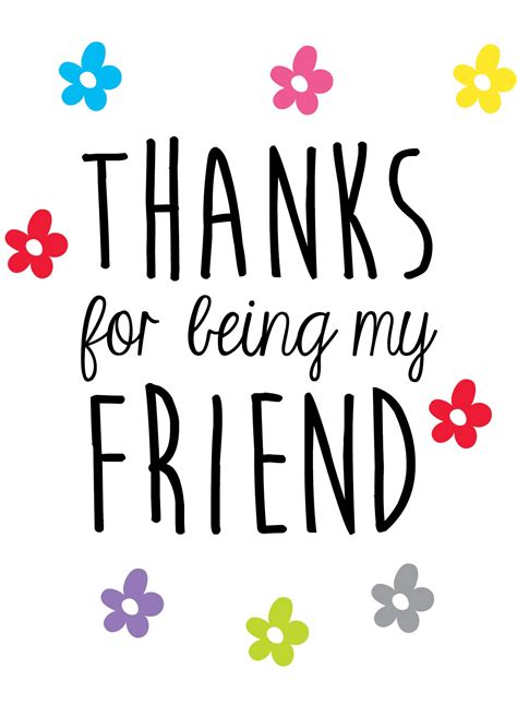 Thank You For Being A Friend Card Printable Calendar Printables