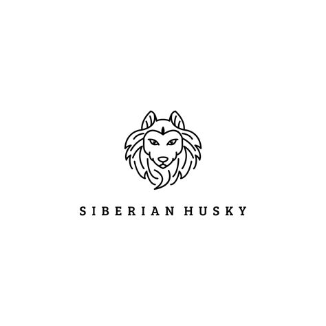 Premium Vector Siberian Husky Line Logo