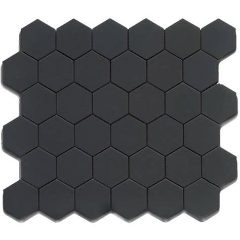 Cc Mosaics Hexagon Black Matte Mosaic 2x2 On 12x12 Sheet Ufcc103 12m