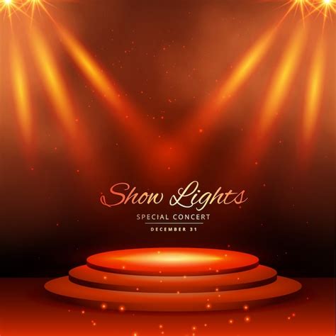 Stage With Orange Lights Free Vector