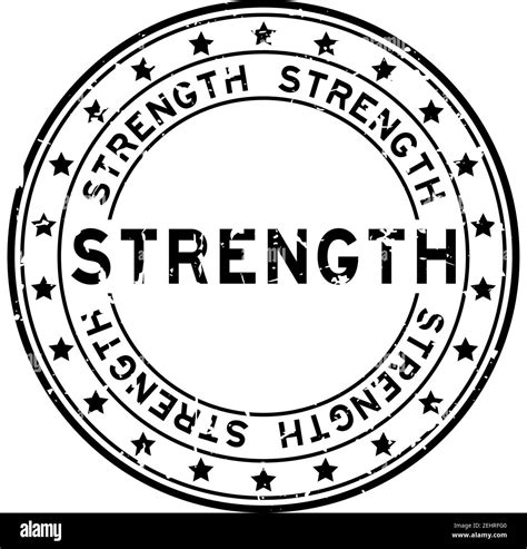 Grunge Black Strength Word Round Rubber Seal Stamp On White Background