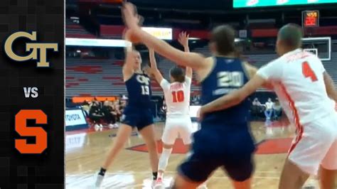 Georgia Tech Vs Syracuse Womens Basketball Highlights 2021 22 Youtube