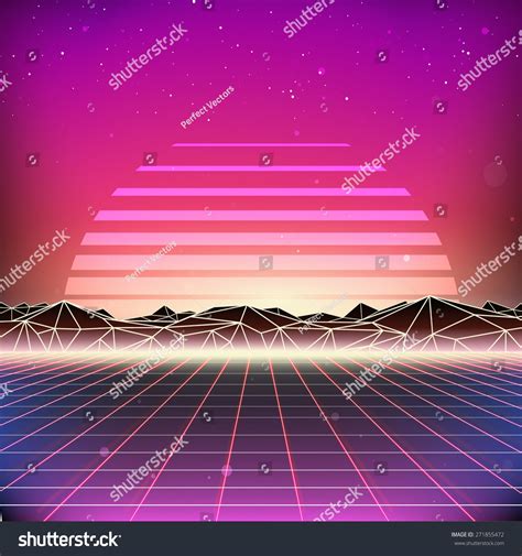 Ilustrasi Stok 80s Retro Futurism Scifi Background 271855472 Shutterstock