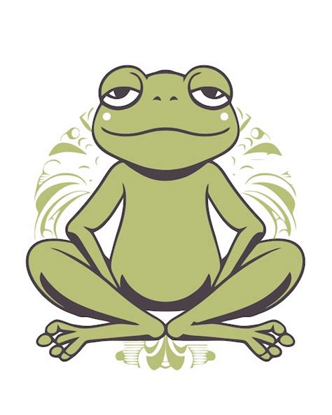 Premium Vector A Frog Sitting In A Lotus Position