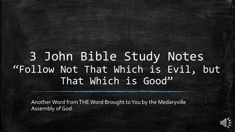 3 John Bible Study Notes Youtube