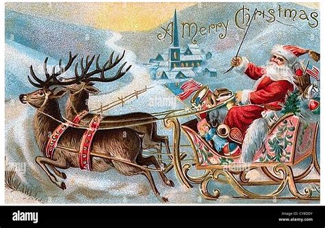 Santa Claus In A Wild Carriage Ride Stock Photo 51202647 Alamy