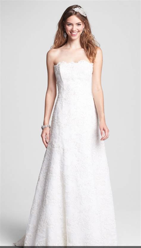 Monique Lhuillier Bliss Strapless Lace Wedding Dress Used Wedding Dress