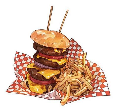 See more ideas about drawings, doodle drawings, drawing tutorial. burger and fries | Nghệ thuật về món ăn, Thức ăn, Ẩm thực