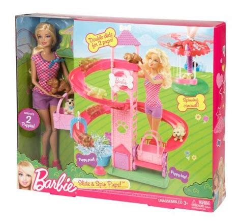 mattel barbie slide and spin pups playset buy online at the nile