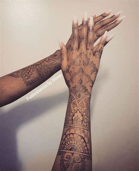 Black Henna Full Arm Henna Tattoo Hand Henna Tattoo Designs Hand