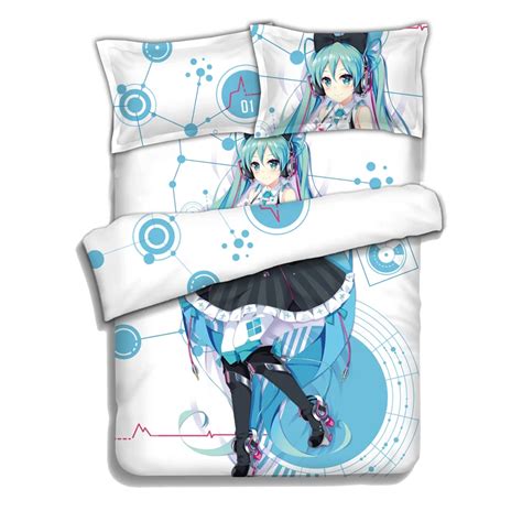 Japanese Anime Magical Mirai Hatsune Miku Bedding Sheet Bedding Sets