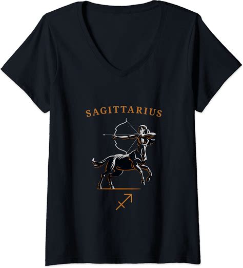 Womens Sagittarius Zodiac Sign Novelty Graphic Tees Cool Designs V