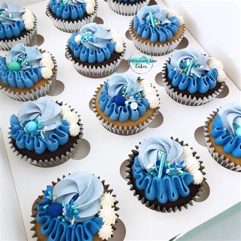 Pretty Blue Cupcakes For Fathers Day 💙 Gorgeous Sprinkles By