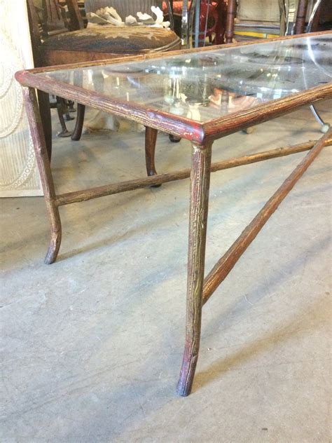 Showing results for long narrow coffee table. Long Narrow Bagues Style Faux Bois Coffee Table at 1stdibs