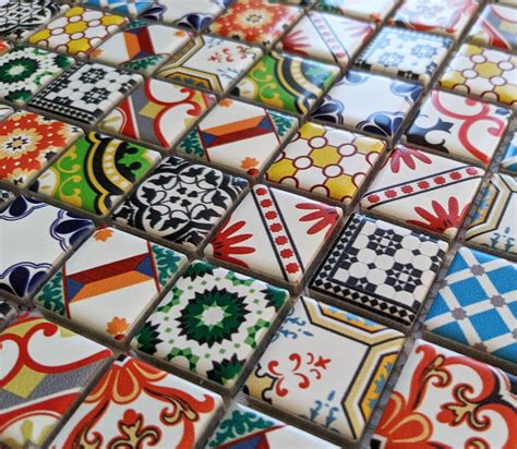 New Victorian Multi Colour Ceramic Square Mosaic Tiles Turkish Moroccan