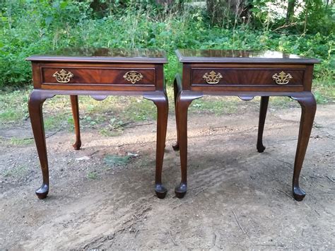 Shop with afterpay on eligible items. Pair Drexel Heritage mahogany Queen Anne Chippendale end ...