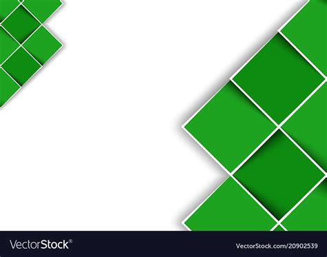 White Background With Green Decorative Squares Vector Image