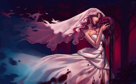 Wallpaper X Px Anime Art Blood Creepy Dark Fantasy Girl Gore Gothic Horror