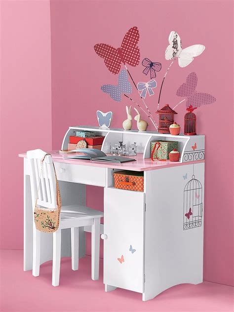 Notre collection pour les filles. Grand bureau fille blanc thème envolée, Chambre Enfant ...