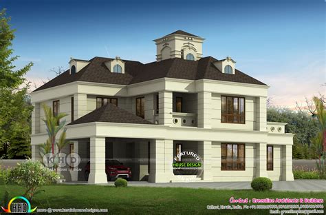4 Bedroom Colonial Home Plan 3600 Sq Ft Kerala Home Design And Floor