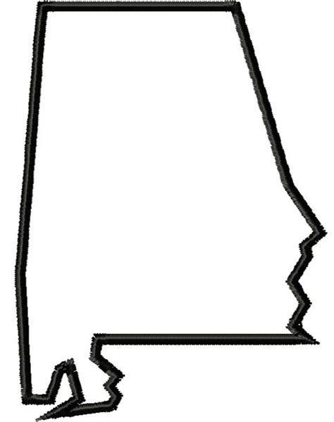 Digitized State Of Alabama Outline Embroidered Letter Etsy