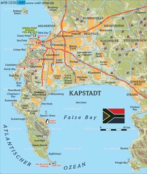 Cape town, südafrika, buchdruck anzeigen kunstdruck. Karte von Kapstadt (Südafrika) - Karte auf Welt-Atlas.de ...