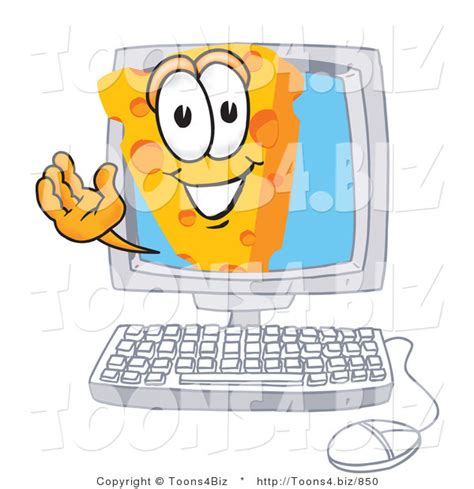 Vector Illustration Of A Cartoon Cheese Mascot Waving From Inside A