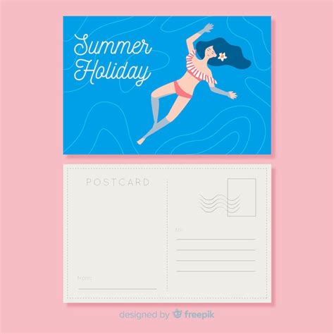 Premium Vector Flat Summer Holiday Postcard