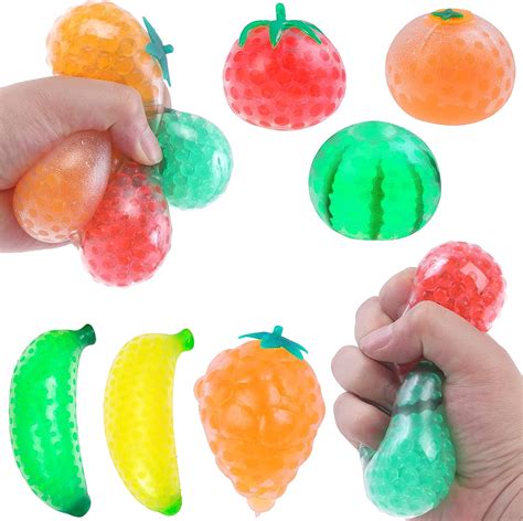 Buy 6 Pcs Bead Filled Squeeze Stress Gel Balls Novel Fidget Finger Toy
