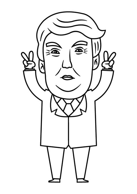 Search through more than 50000 coloring pages. Funny President Donald Trump Coloring Page - Free ...