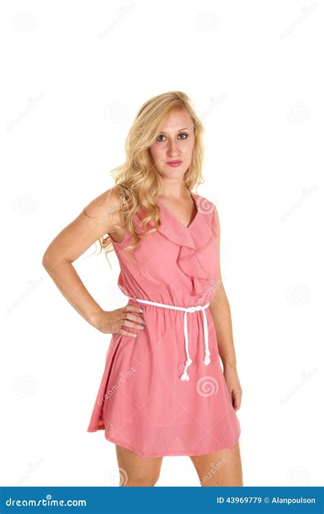 Woman Pink Rope Dress Stock Image Image Of Gorgeous 43969779