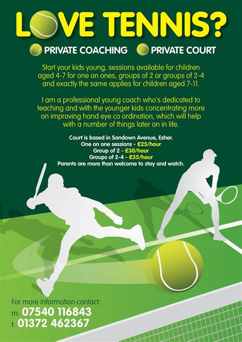 Leaflet Design For Private Tennis Coaching For Kids By Flyer