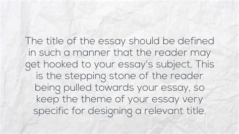 How To Choose Your Essay Title Youtube