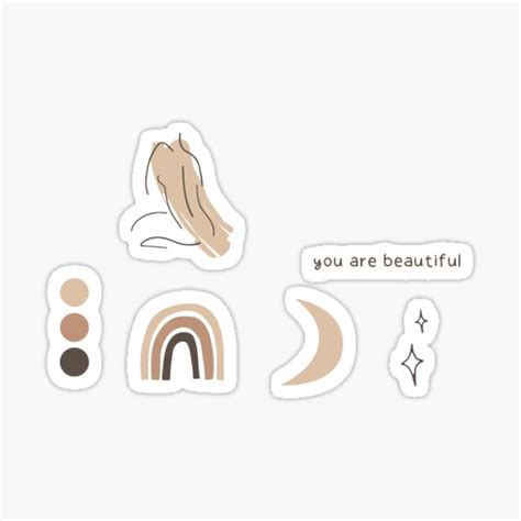 Beige Aesthetic Sticker For Sale By Laineymarie Redbubble