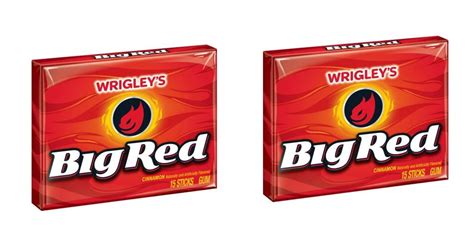 2x Packs Wrigleys Big Red Slim Pack Gum 15 Sticks Per Pack Fast