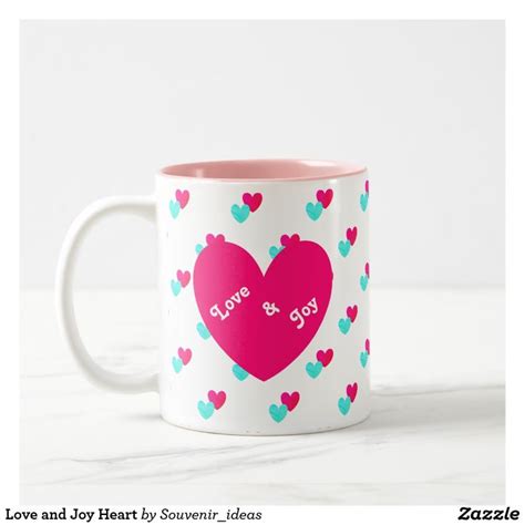 Love And Joy Heart Two Tone Coffee Mug Mugs Diy Painted
