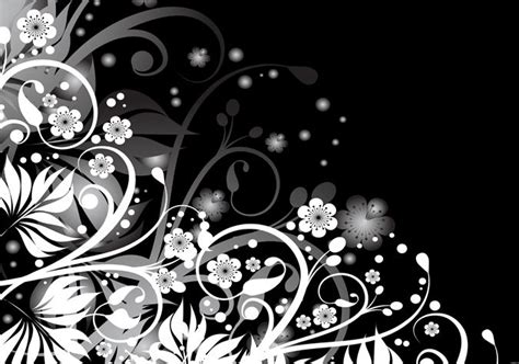 Black And White Design Abstract Black White Floral Design ...