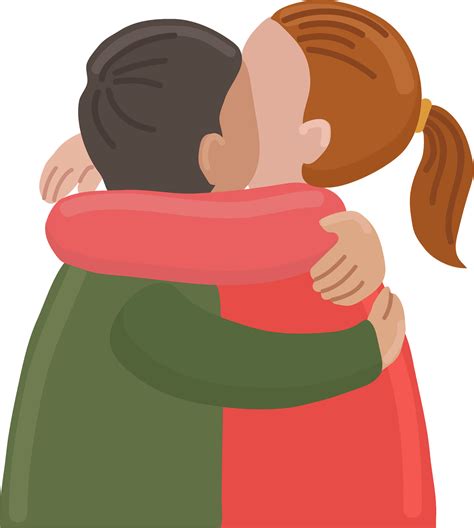 2 People Hugging Clipart