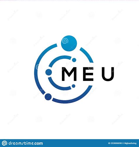 Meu Letter Technology Logo Design On White Background Meu Creative
