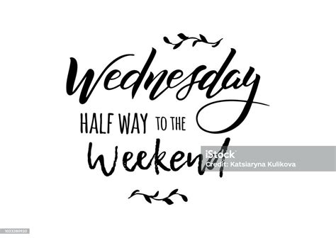 Wednesday Weekend Lettering Stock Illustration Download Image Now